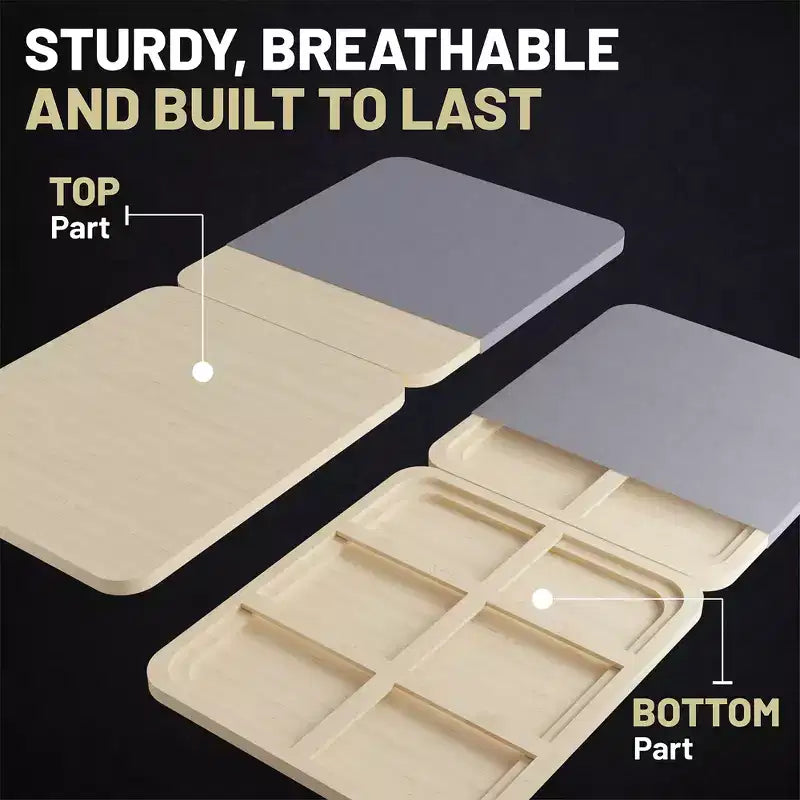Continental Sleep, Sur-matelas rigide en bois massif de qualité supérieure de 38 mm pour lit superposé, cadre de lit Queen Size, support de matelas en 4 pièces