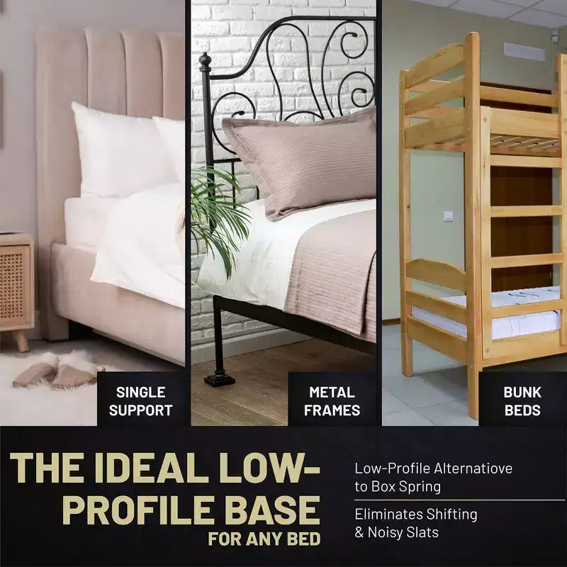 Continental Sleep, Sur-matelas rigide en bois massif de qualité supérieure de 38 mm pour lit superposé, cadre de lit Queen Size, support de matelas en 4 pièces