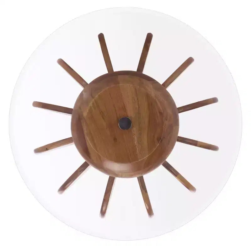 Table d'appoint Marata en verre - ACC3222 - Verre/Noyer - Safavieh
