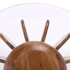 Table d'appoint Marata en verre - ACC3222 - Verre/Noyer - Safavieh