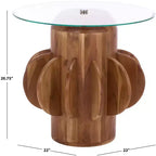 Table d'appoint Marata en verre - ACC3222 - Verre/Noyer - Safavieh
