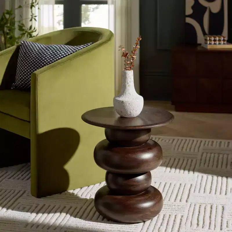 Table d'appoint ronde Nube - ACC3255 - Marron foncé - Safavieh