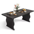 Lantine Modern Dining Table for 4-6, 63-Inch Rectangular Black Kitchen Table, Wood Kitchen & Dining Room Furniture