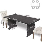 Table à manger moderne Lantine pour 4 à 6 personnes, table de cuisine rectangulaire noire de 160 cm, meubles de cuisine et de salle à manger en bois