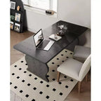 Table à manger moderne Lantine pour 4 à 6 personnes, table de cuisine rectangulaire noire de 160 cm, meubles de cuisine et de salle à manger en bois