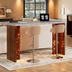 Table de bar pour 4 à 6 personnes - Table de pub haute de 140 cm avec plateau extra-épais, unité de bar de maison rectangulaire moderne pour cuisine