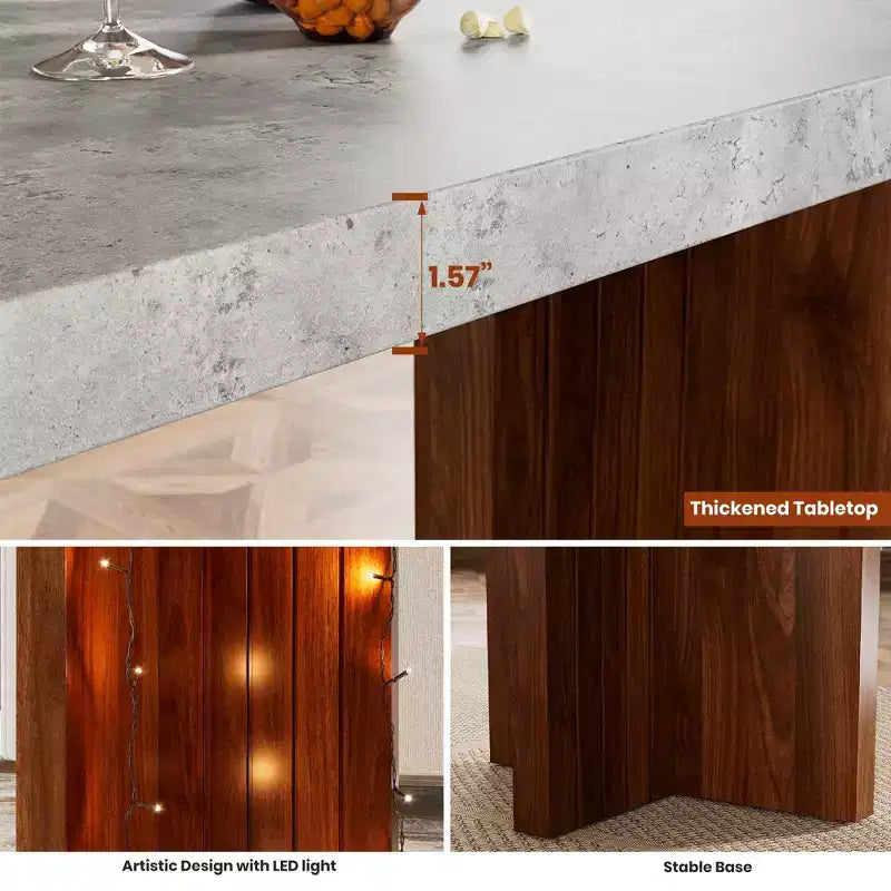 Table de bar pour 4 à 6 personnes - Table de pub haute de 140 cm avec plateau extra-épais, unité de bar de maison rectangulaire moderne pour cuisine