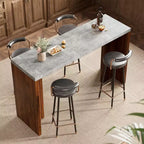 Table de bar pour 4 à 6 personnes - Table de pub haute de 140 cm avec plateau extra-épais, unité de bar de maison rectangulaire moderne pour cuisine
