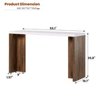 Table de bar pour 4 à 6 personnes - Table de pub haute de 140 cm avec plateau extra-épais, unité de bar de maison rectangulaire moderne pour cuisine