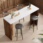 Table de bar pour 4 à 6 personnes - Table de pub haute de 140 cm avec plateau extra-épais, unité de bar de maison rectangulaire moderne pour cuisine
