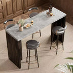 Table de bar pour 4 à 6 personnes - Table de pub haute de 140 cm avec plateau extra-épais, unité de bar de maison rectangulaire moderne pour cuisine