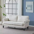 TUYOHW 67.72 Inch Faux Leather 2-Seater Sofa with Nailhead Trim for Living Room,Apartment,Office,Beige