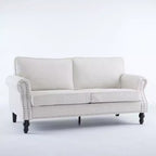 Canapé 2 places en similicuir TUYOHW 172 cm avec clous décoratifs pour salon, appartement, bureau, beige