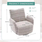 Fauteuil d'appoint pivotant moderne TUYOHW avec canapé simple de loisirs rembourré à rayures et accoudoirs à support métallique, fauteuil pivotant pour salon, chambre à coucher