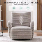 Fauteuil d'appoint pivotant moderne TUYOHW avec canapé simple de loisirs rembourré à rayures et accoudoirs à support métallique, fauteuil pivotant pour salon, chambre à coucher