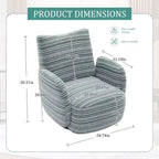 Fauteuil d'appoint pivotant moderne TUYOHW avec canapé simple de loisirs rembourré à rayures et accoudoirs à support métallique, fauteuil pivotant pour salon, chambre à coucher