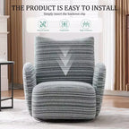 Fauteuil d'appoint pivotant moderne TUYOHW avec canapé simple de loisirs rembourré à rayures et accoudoirs à support métallique, fauteuil pivotant pour salon, chambre à coucher