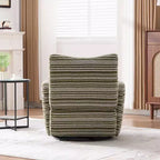 Fauteuil d'appoint pivotant moderne TUYOHW avec canapé simple de loisirs rembourré à rayures et accoudoirs à support métallique, fauteuil pivotant pour salon, chambre à coucher