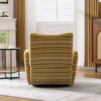 Fauteuil d'appoint pivotant moderne TUYOHW avec canapé simple de loisirs rembourré à rayures et accoudoirs à support métallique, fauteuil pivotant pour salon, chambre à coucher
