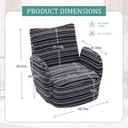 Fauteuil d'appoint pivotant moderne TUYOHW avec canapé simple de loisirs rembourré à rayures et accoudoirs à support métallique, fauteuil pivotant pour salon, chambre à coucher