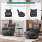 Fauteuil d'appoint pivotant moderne TUYOHW avec canapé simple de loisirs rembourré à rayures et accoudoirs à support métallique, fauteuil pivotant pour salon, chambre à coucher