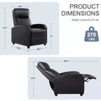 Fauteuil inclinable Zeus & Ruta avec poches latérales, réglable de 90 à 160°, et éponge haute résilience