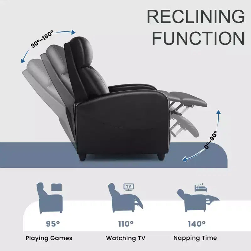 Fauteuil inclinable Zeus & Ruta avec poches latérales, réglable de 90 à 160°, et éponge haute résilience