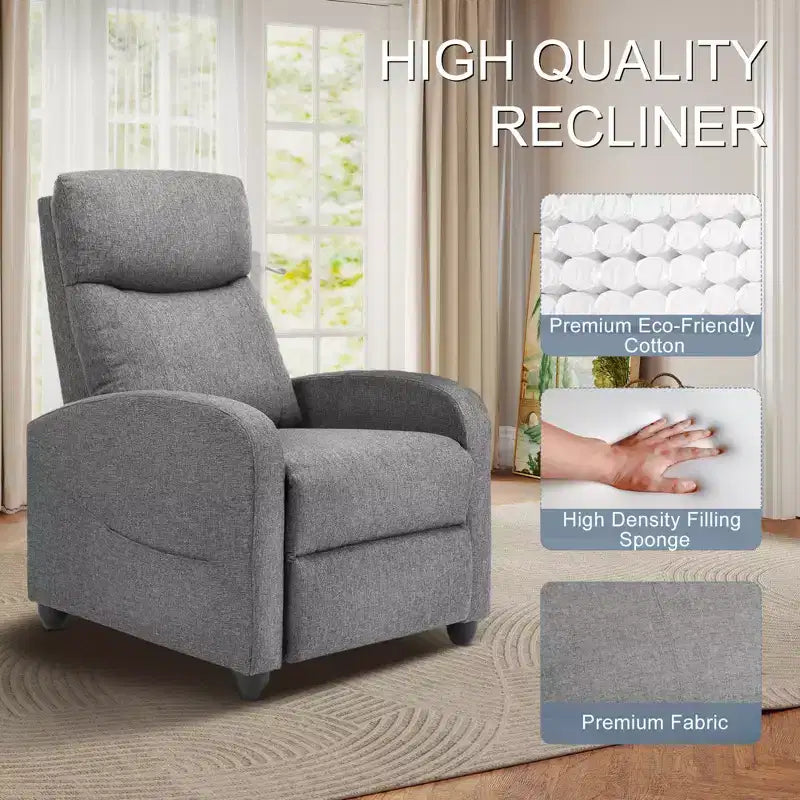 Fauteuil inclinable Zeus & Ruta avec poches latérales, réglable de 90 à 160°, et éponge haute résilience