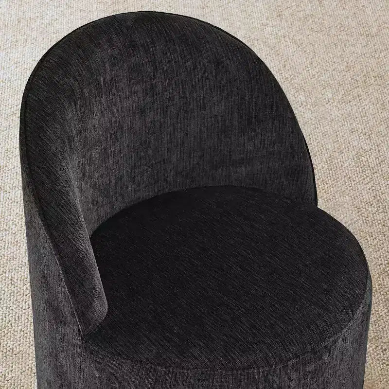 Ensemble table de salle à manger 6 personnes, table ovale 79 po et chaises baquets sans accoudoirs en tissu chenille avec roulettes, parfait pour les cuisines - Panipeachy