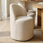 Ensemble table de salle à manger 6 personnes, table ovale 79 po et chaises baquets sans accoudoirs en tissu chenille avec roulettes, parfait pour les cuisines - Panipeachy
