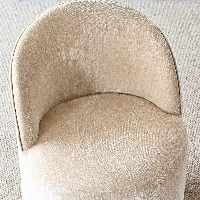 Ensemble table de salle à manger 6 personnes, table ovale 79 po et chaises baquets sans accoudoirs en tissu chenille avec roulettes, parfait pour les cuisines - Panipeachy