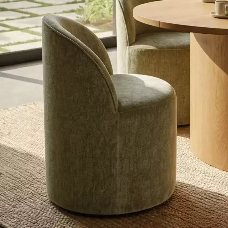 Ensemble table de salle à manger 6 personnes, table ovale 79 po et chaises baquets sans accoudoirs en tissu chenille avec roulettes, parfait pour les cuisines - Panipeachy