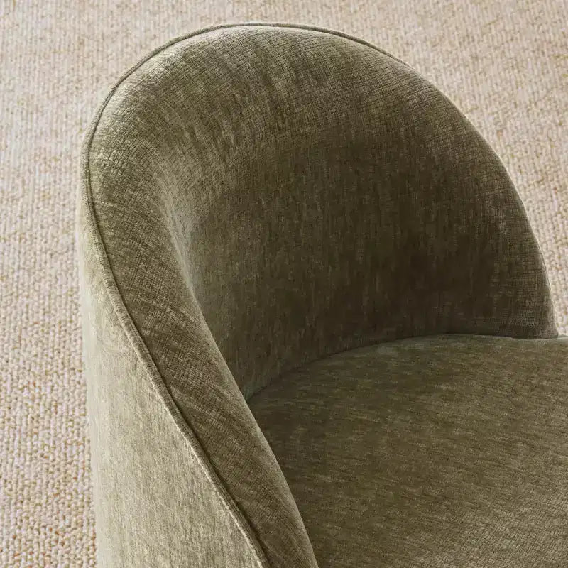 Ensemble table de salle à manger 6 personnes, table ovale 79 po et chaises baquets sans accoudoirs en tissu chenille avec roulettes, parfait pour les cuisines - Panipeachy