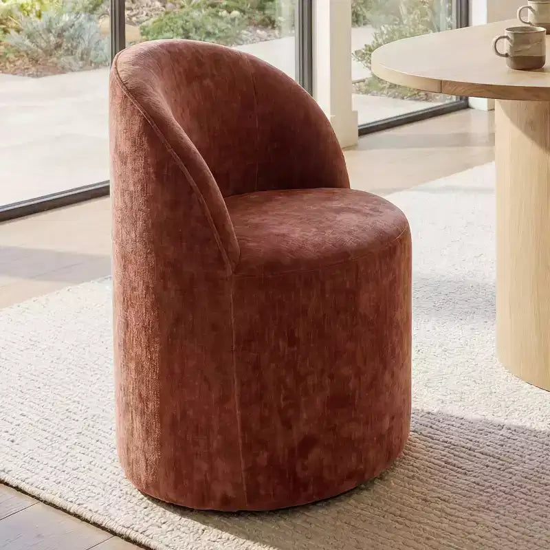Ensemble table de salle à manger 6 personnes, table ovale 79 po et chaises baquets sans accoudoirs en tissu chenille avec roulettes, parfait pour les cuisines - Panipeachy
