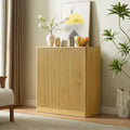 Wave-Shaped Sideboard Cabinet, Modern Curved Design, Double-Door Storage, for Kitchen/Bedroom/Living Room