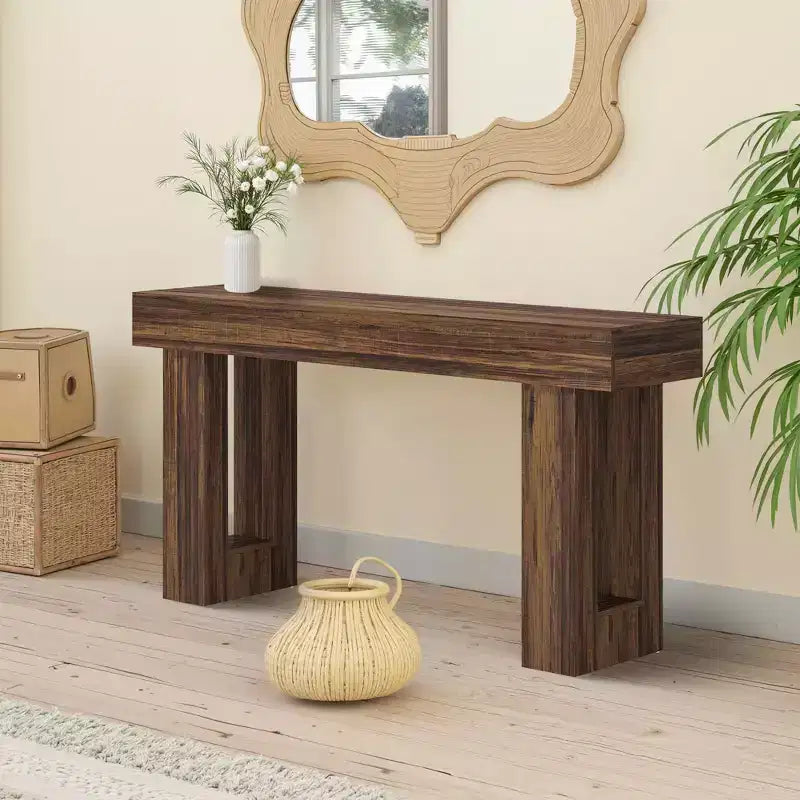 MAYEERTY Table console de style rustique de 160 cm, table d'appoint rustique pour entrée