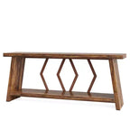 MAYEERTY 70.86 Table console à 2 niveaux extra longue, table de canapé rustique avec cadre en métal
