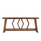 MAYEERTY 70.86 Table console à 2 niveaux extra longue, table de canapé rustique avec cadre en métal