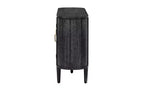 JVNOXK Buffet de rangement style ferme de 60 pouces avec portes vitrées et étagères réglables, Armoire de buffet en bois pour cuisine, Noir