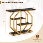 Console Costway 40" avec étagères de rangement et cadre en métal géométrique pour entrée de couloir