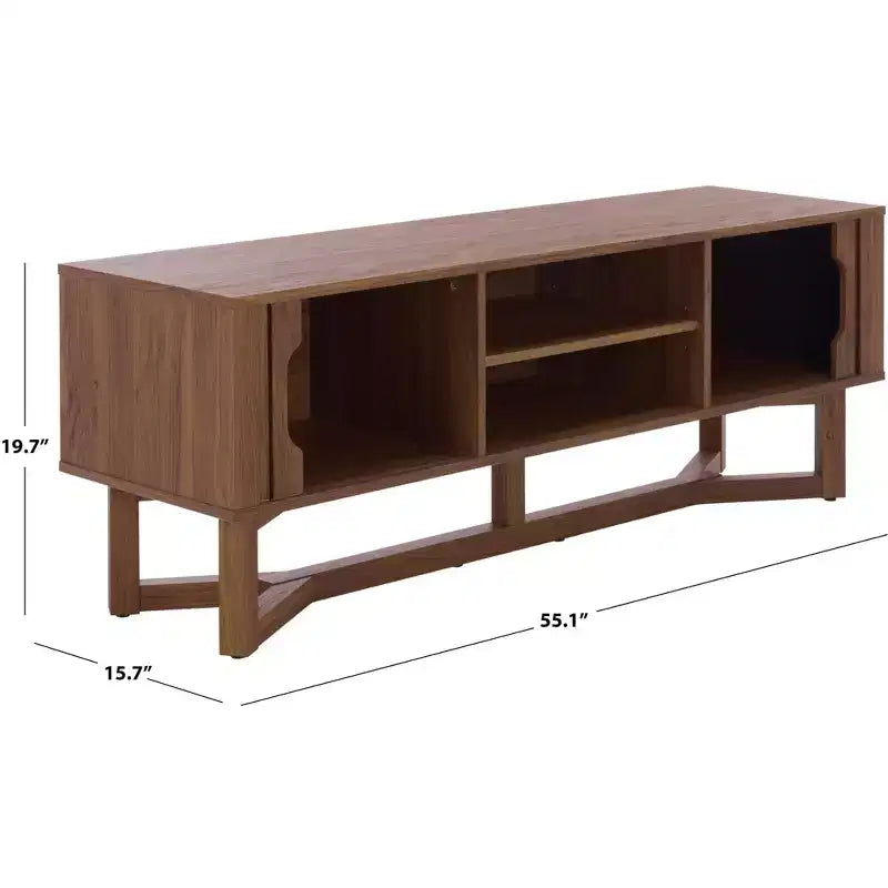 Buffet à portes coulissantes 2 étagères Ilyum - MED3110 - Noyer - Safavieh