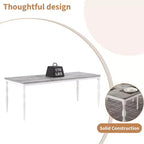 Table à manger rectangulaire, table de cuisine rustique de style ferme avec grand plateau, longue table de salle à manger en bois, table de dînette et de réception pour fêtes