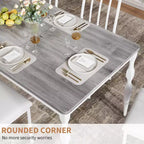 Table à manger rectangulaire, table de cuisine rustique de style ferme avec grand plateau, longue table de salle à manger en bois, table de dînette et de réception pour fêtes
