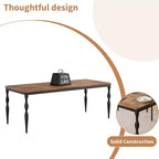 Table à manger rectangulaire, table de cuisine rustique de style ferme avec grand plateau, longue table de salle à manger en bois, table de dînette et de réception pour fêtes