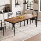 Table à manger rectangulaire, table de cuisine rustique de style ferme avec grand plateau, longue table de salle à manger en bois, table de dînette et de réception pour fêtes