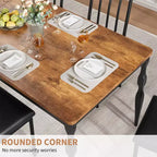 Table à manger rectangulaire, table de cuisine rustique de style ferme avec grand plateau, longue table de salle à manger en bois, table de dînette et de réception pour fêtes