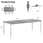 Table à manger rectangulaire, table de cuisine rustique de style ferme avec grand plateau, longue table de salle à manger en bois, table de dînette et de réception pour fêtes