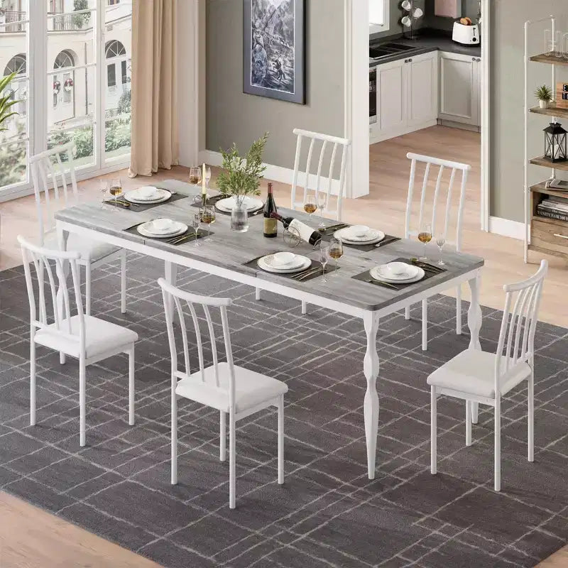 Table à manger rectangulaire, table de cuisine rustique de style ferme avec grand plateau, longue table de salle à manger en bois, table de dînette et de réception pour fêtes