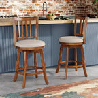 Tabourets de bar pivotants Costway 25 po (ensemble de 2) avec dossier, siège rembourré et repose-pieds