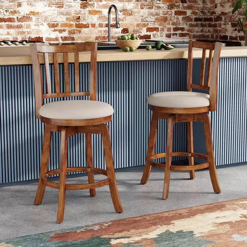 Tabourets de bar pivotants Costway 25 po (ensemble de 2) avec dossier, siège rembourré et repose-pieds